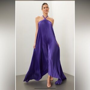 Elegant Purple Halter Gown